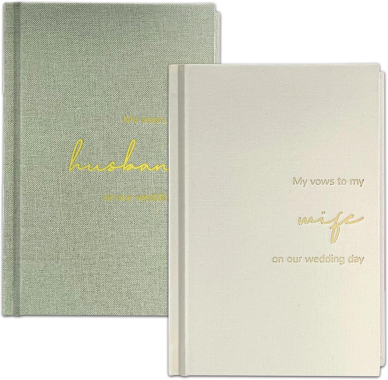Wedding Vow Books, Linen Hardcover Vow Books His and Hers with Lined Pages for Couples Wedding (Husband&Wife)